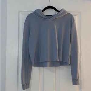 Blue Brandy Melville Cropped Hoddie